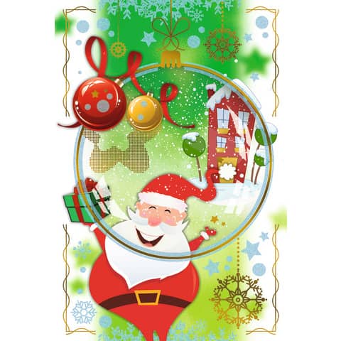 Biglietti augurali Natalizi glitterati Biembi 12x18 cm - conf. 8 pezzi - assortiti - B2X202C63